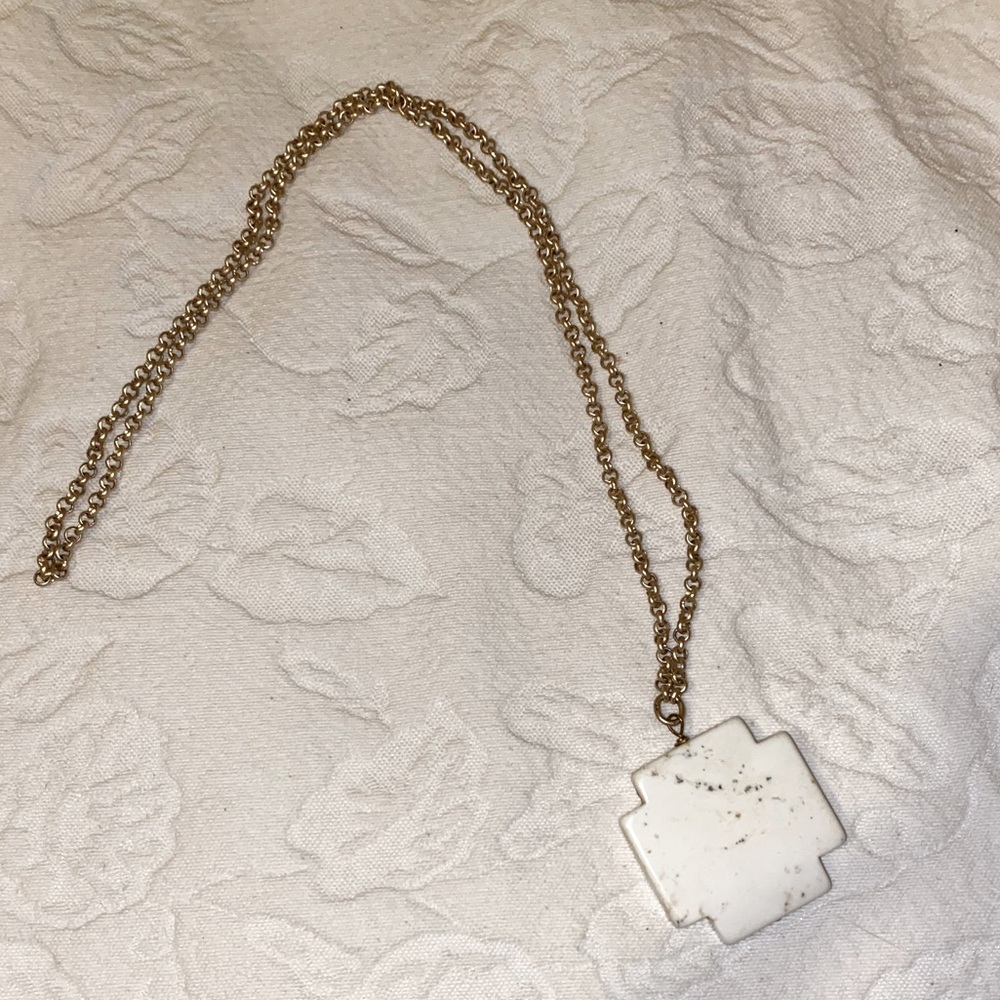 White Block Necklace